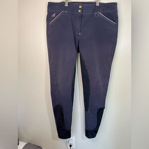 Piper Smartpak Navy Blue Equestrian Horse Riding Breeches Pants Size 34L